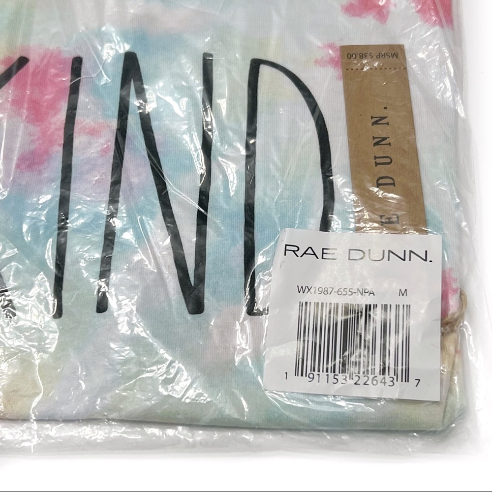 Rae Dunn Be Kind Tie Dye T-Shirt with Scrunchie Size Medium - Picture 5 of 7